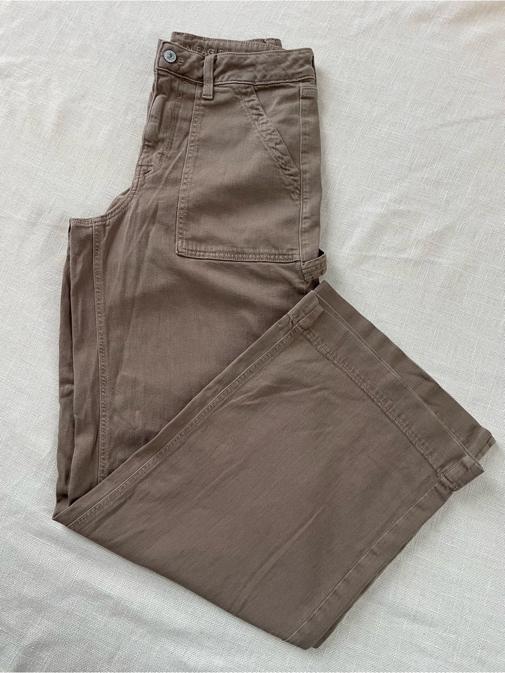 American Eagle Outfitters Women’s Super High-Rise Baggy Wide Leg Taupe Brown 6R - Picture 13 of 13